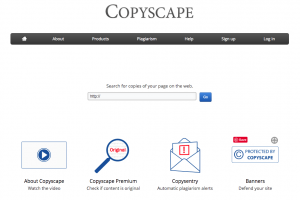 cara menghindari plagiarisme - tampilan homepage copyscape