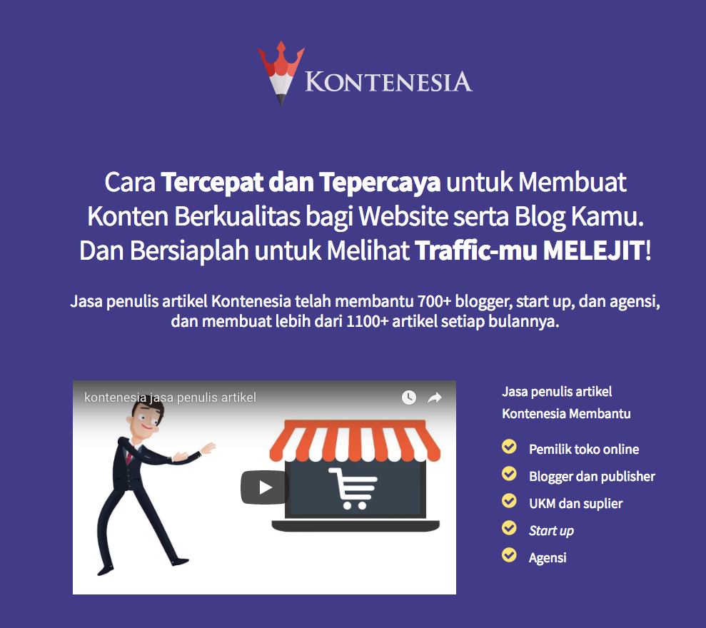 Kontenesia sebagai Jasa Penulis Artikel Kontenesia sebagai Jasa Penulis Artikel